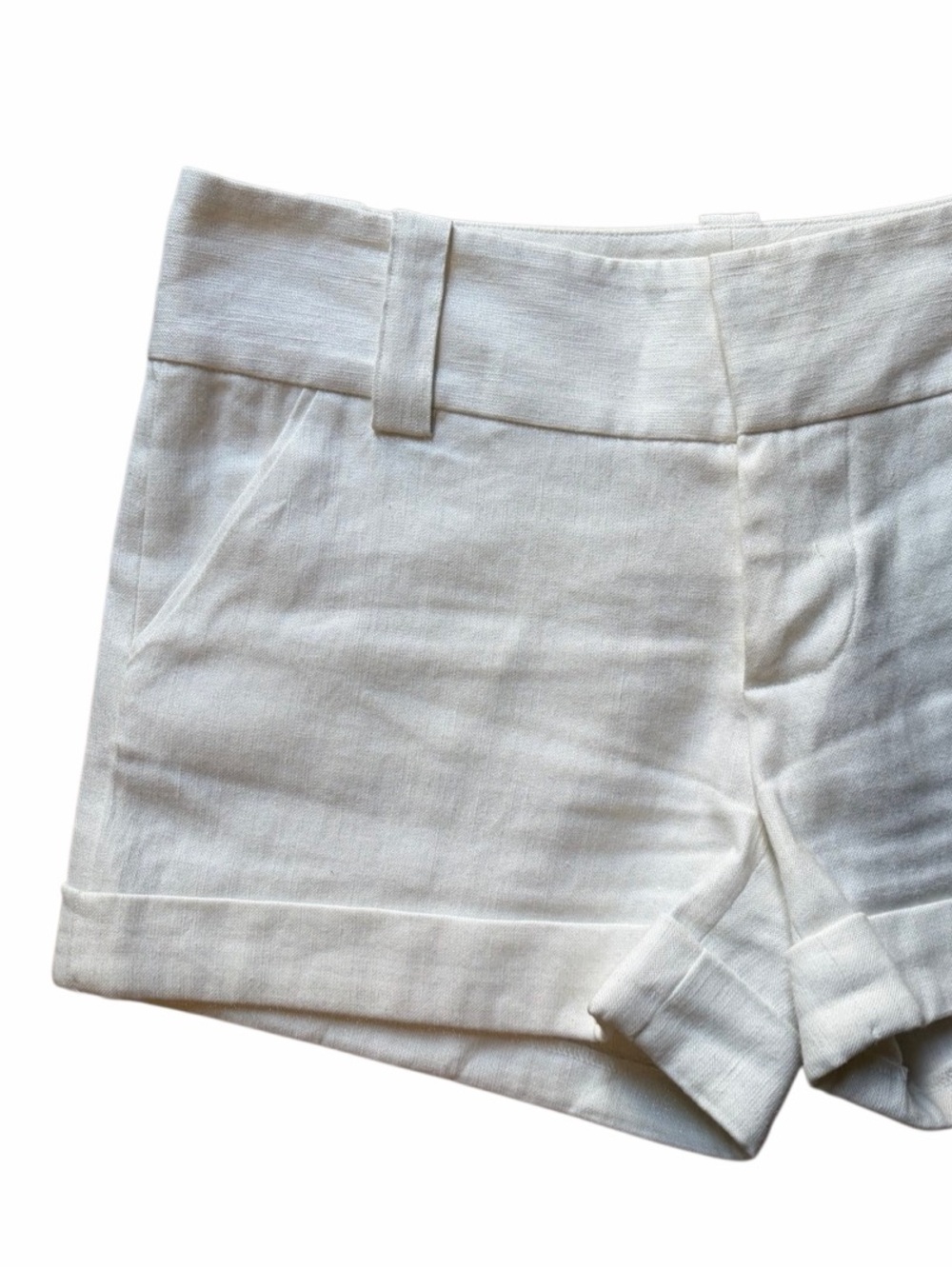 Alice + Olivia Classic Women's White Linen-Blend Shorts Size 2